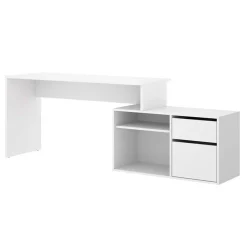 Garnero Arredamenti Scrivania ufficio salvaspazio moderna 230x51cm Teddy Bianco Opaco