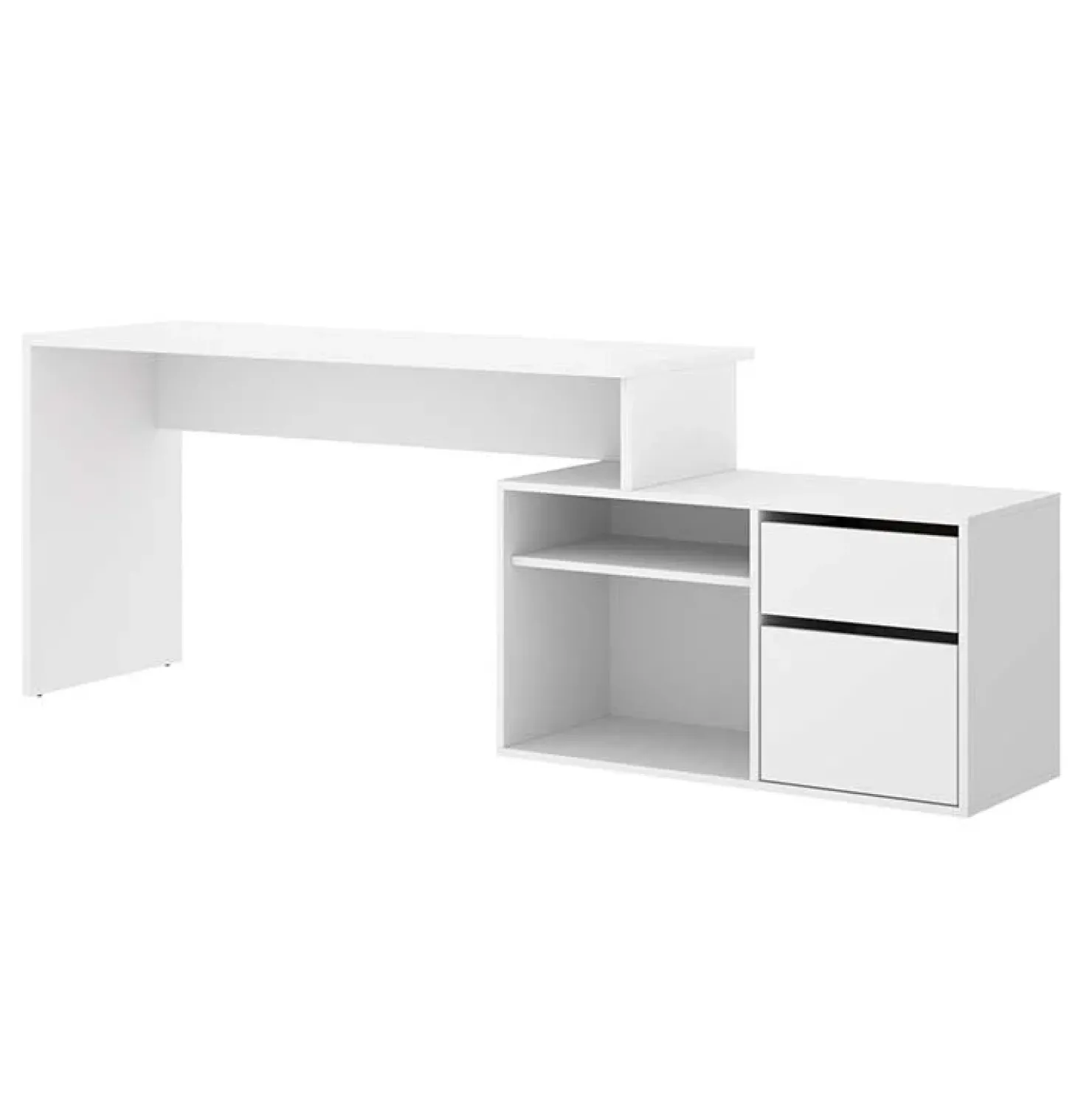 Garnero Arredamenti Scrivania ufficio salvaspazio moderna 230x51cm Teddy Bianco Opaco