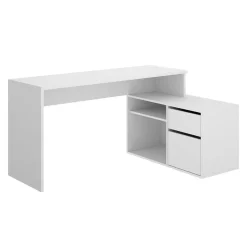 Garnero Arredamenti Scrivania ufficio salvaspazio moderna 230x51cm Teddy Bianco Opaco