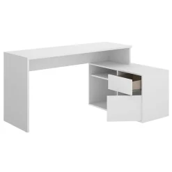Garnero Arredamenti Scrivania ufficio salvaspazio moderna 230x51cm Teddy Bianco Opaco