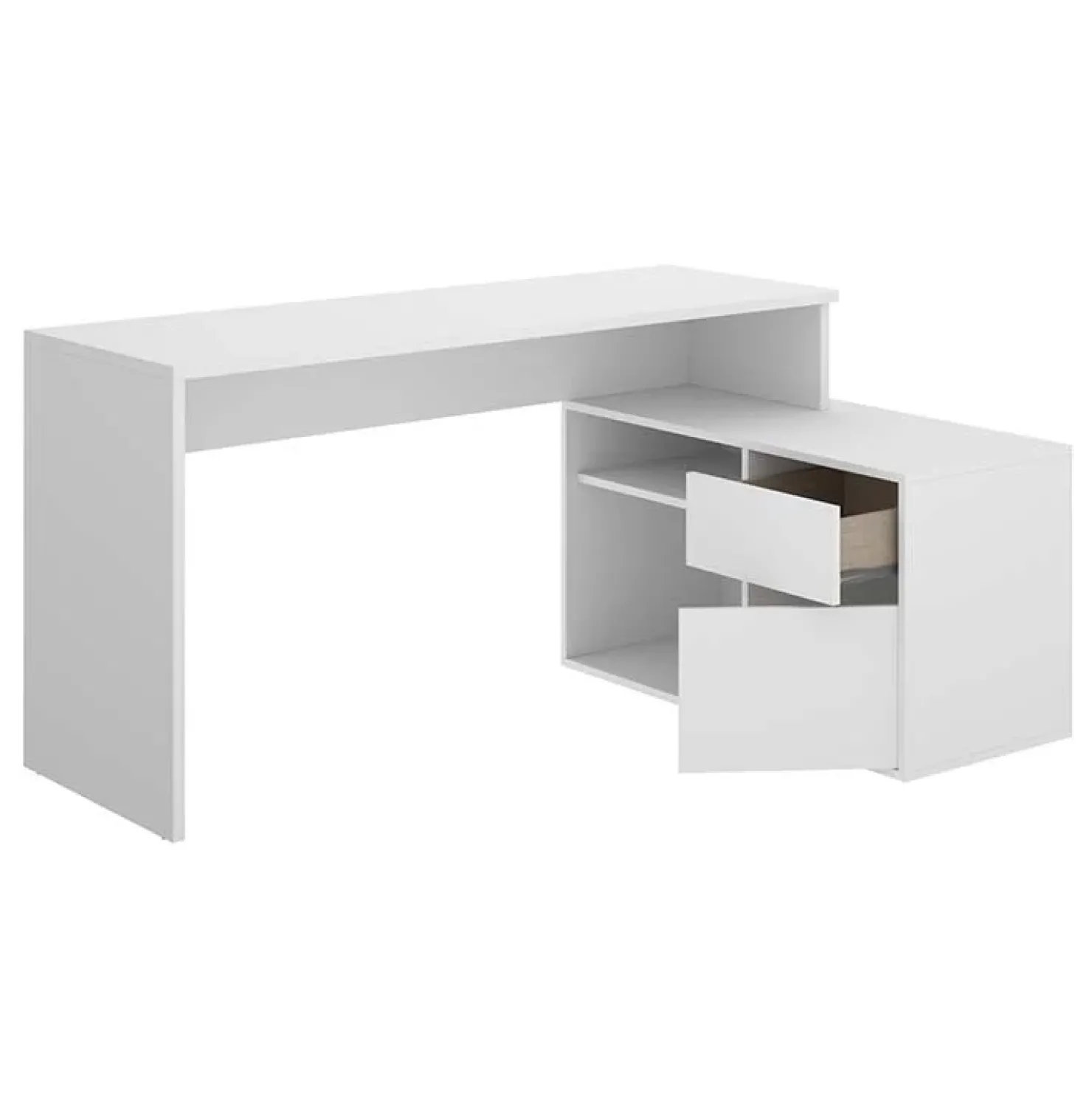 Garnero Arredamenti Scrivania ufficio salvaspazio moderna 230x51cm Teddy Bianco Opaco