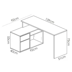 Garnero Arredamenti Scrivania ufficio salvaspazio 230x51cm rovere grafite Teddy Rovere - Grafite Best