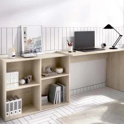 Garnero Arredamenti Scrivania ufficio salvaspazio moderna 193x50cm rovere Sunny New