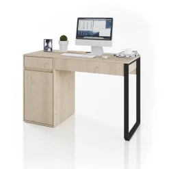 Garnero Arredamenti Scrivania ufficio salvaspazio 120x50cm rovere metallo Davin Best