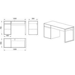 Garnero Arredamenti Scrivania ufficio salvaspazio 120x50cm rovere metallo Davin Best