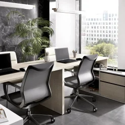 Garnero Arredamenti Scrivania ufficio salvaspazio 230x51cm rovere bianco lucido Teddy Rovere - Bianco Lucido Discount