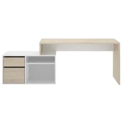 Garnero Arredamenti Scrivania ufficio salvaspazio 230x51cm rovere bianco lucido Teddy Rovere - Bianco Lucido Discount