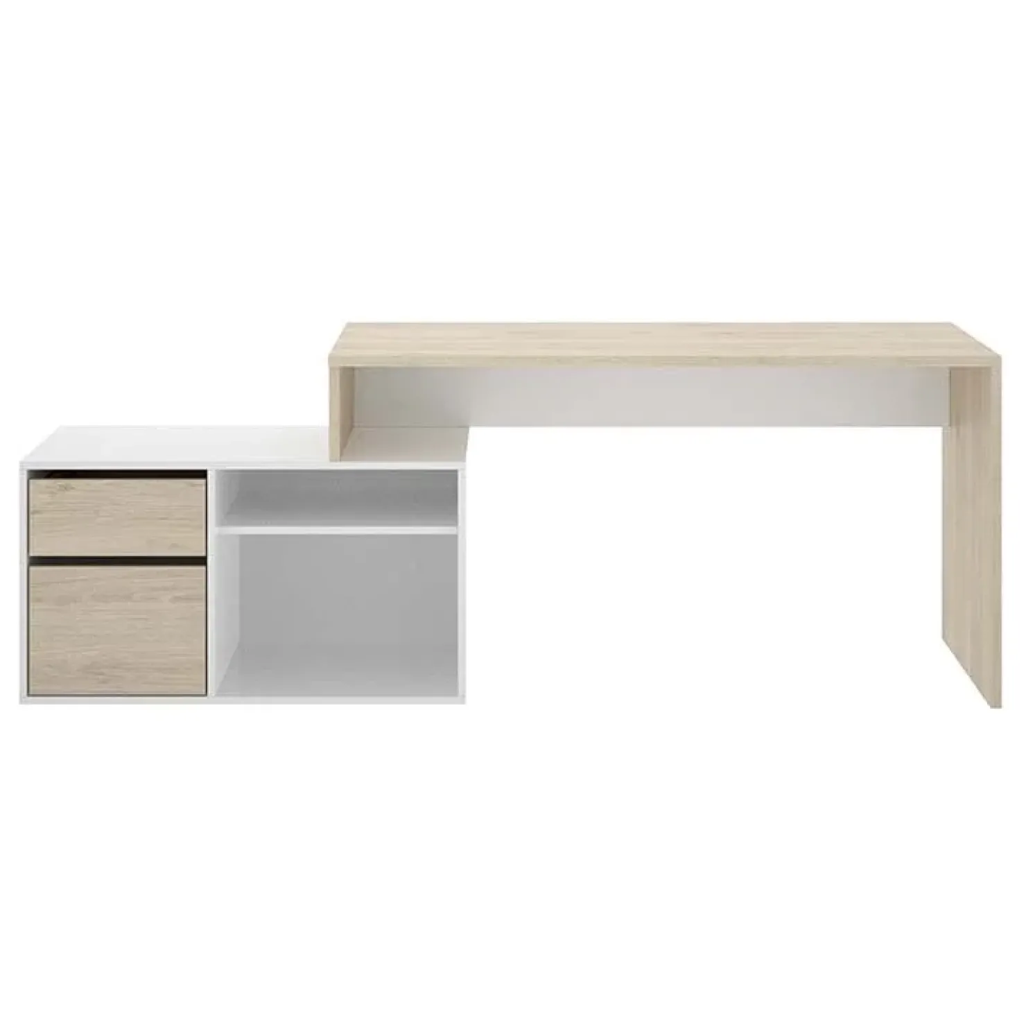 Garnero Arredamenti Scrivania ufficio salvaspazio 230x51cm rovere bianco lucido Teddy Rovere - Bianco Lucido Discount