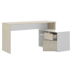 Garnero Arredamenti Scrivania ufficio salvaspazio 230x51cm rovere bianco lucido Teddy Rovere - Bianco Lucido Discount