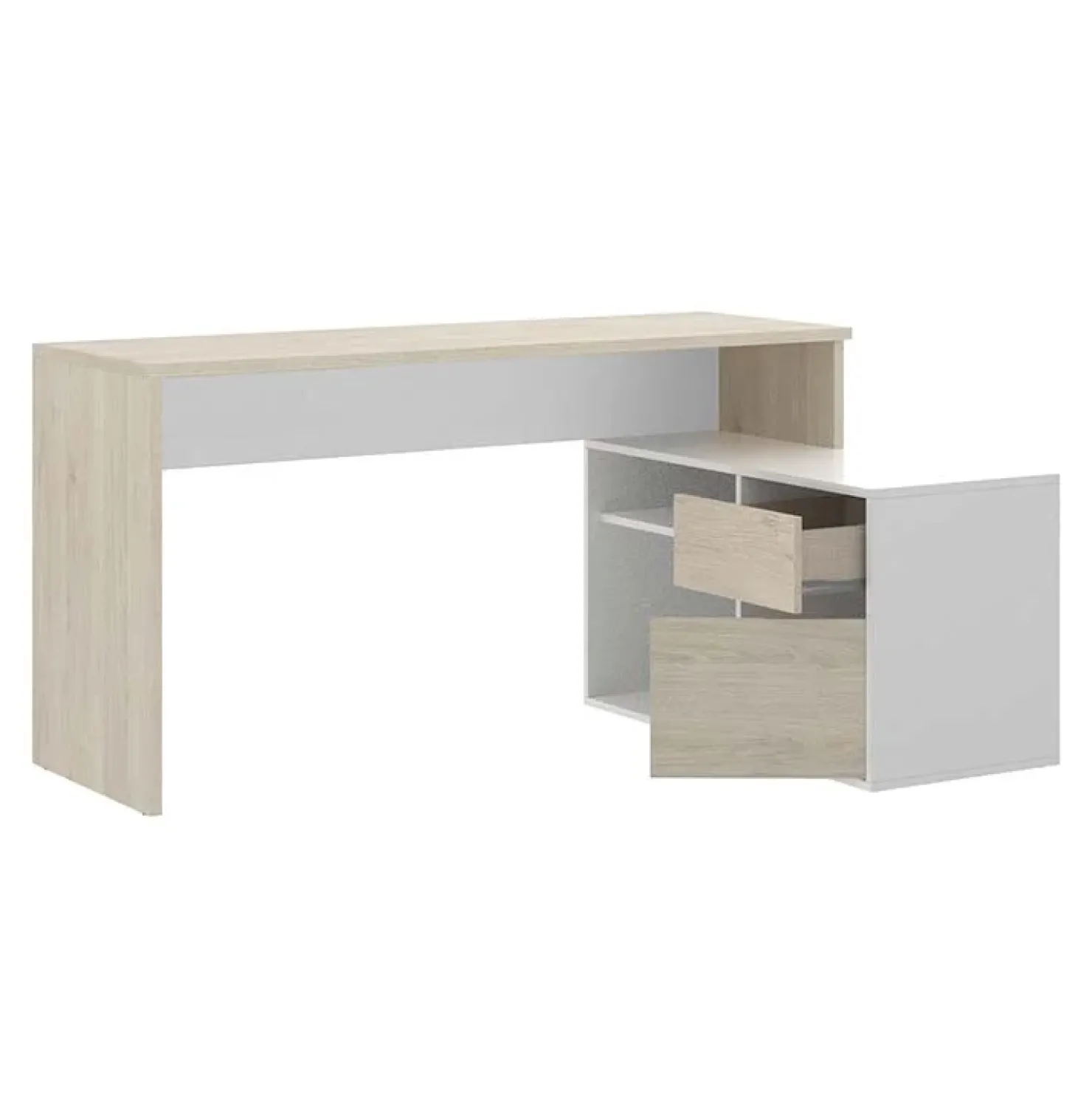 Garnero Arredamenti Scrivania ufficio salvaspazio 230x51cm rovere bianco lucido Teddy Rovere - Bianco Lucido Discount