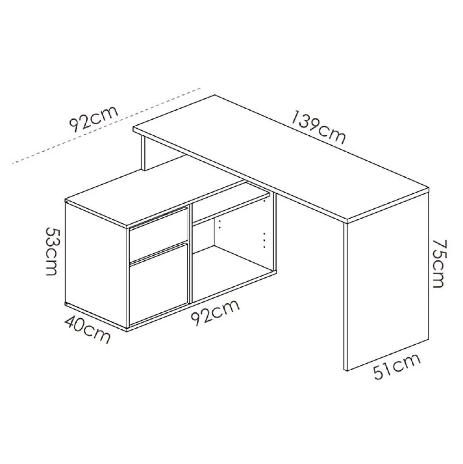 Garnero Arredamenti Scrivania ufficio salvaspazio 230x51cm rovere bianco lucido Teddy Rovere - Bianco Lucido Discount