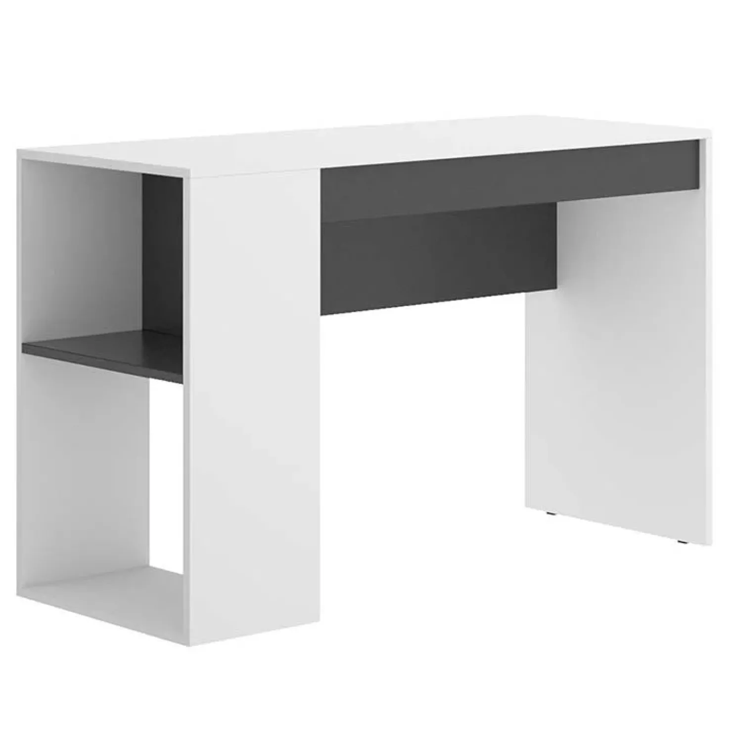 Garnero Arredamenti Scrivania ufficio salvaspazio 115x50cm bianco opaco grafite Tiger Bianco Opaco - Grafite