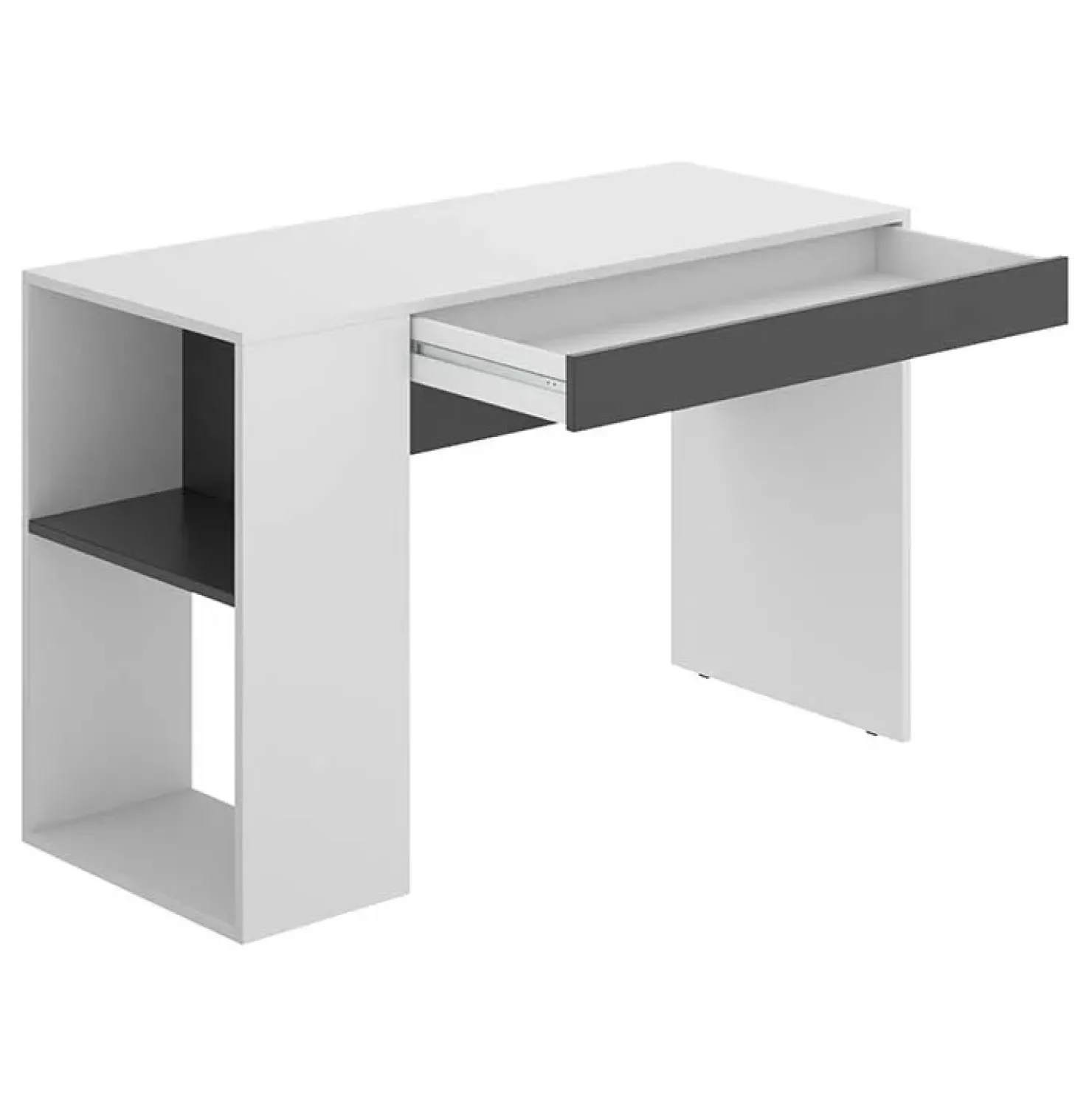 Garnero Arredamenti Scrivania ufficio salvaspazio 115x50cm bianco opaco grafite Tiger Bianco Opaco - Grafite