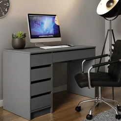 Garnero Arredamenti Scrivania ufficio 120x75cm 5 cassetti Blackpool Antracite Clearance