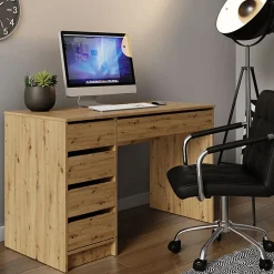 Garnero Arredamenti Scrivania ufficio 120x75cm 5 cassetti Blackpool Rovere Hot