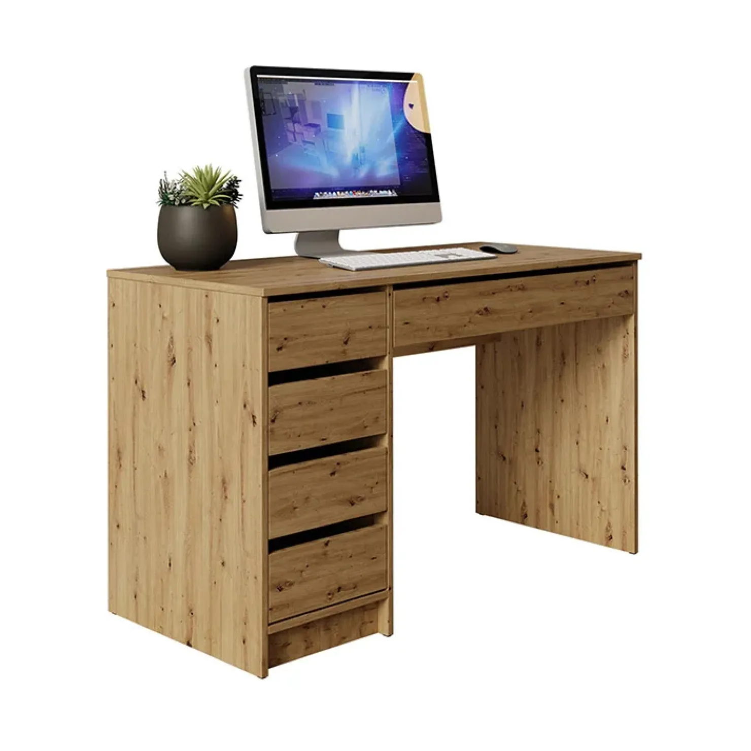 Garnero Arredamenti Scrivania ufficio 120x75cm 5 cassetti Blackpool Rovere Hot