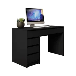 Garnero Arredamenti Scrivania ufficio 120x75cm 5 cassetti nero Blackpool Nero Opaco Best