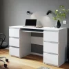 Garnero Arredamenti Scrivania ufficio 130x76cm 6 cassetti bianco Salford Hot