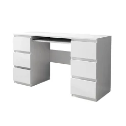 Garnero Arredamenti Scrivania ufficio 130x76cm 6 cassetti bianco Salford Hot