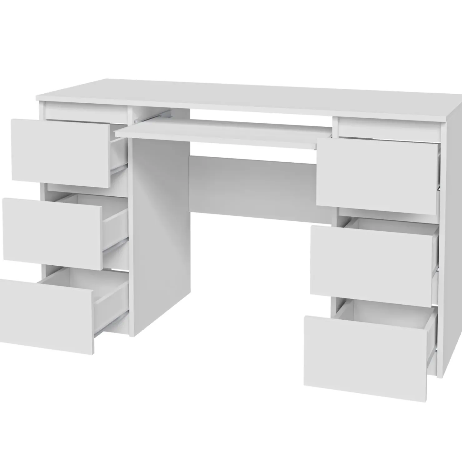 Garnero Arredamenti Scrivania ufficio 130x76cm 6 cassetti bianco Salford Hot