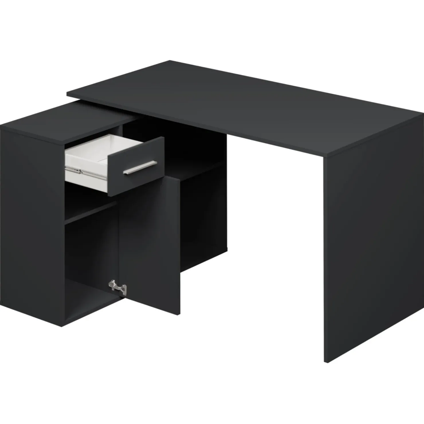 Garnero Arredamenti Scrivania ufficio 120x92cm angolare multiposizione nero Elisa