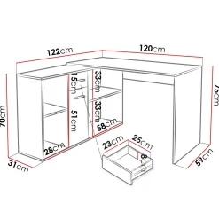 Garnero Arredamenti Scrivania ufficio 120x92cm angolare multiposizione nero Elisa