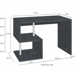 Garnero Arredamenti Scrivania ufficio 100x78cm ErgoDesk Antracite Best