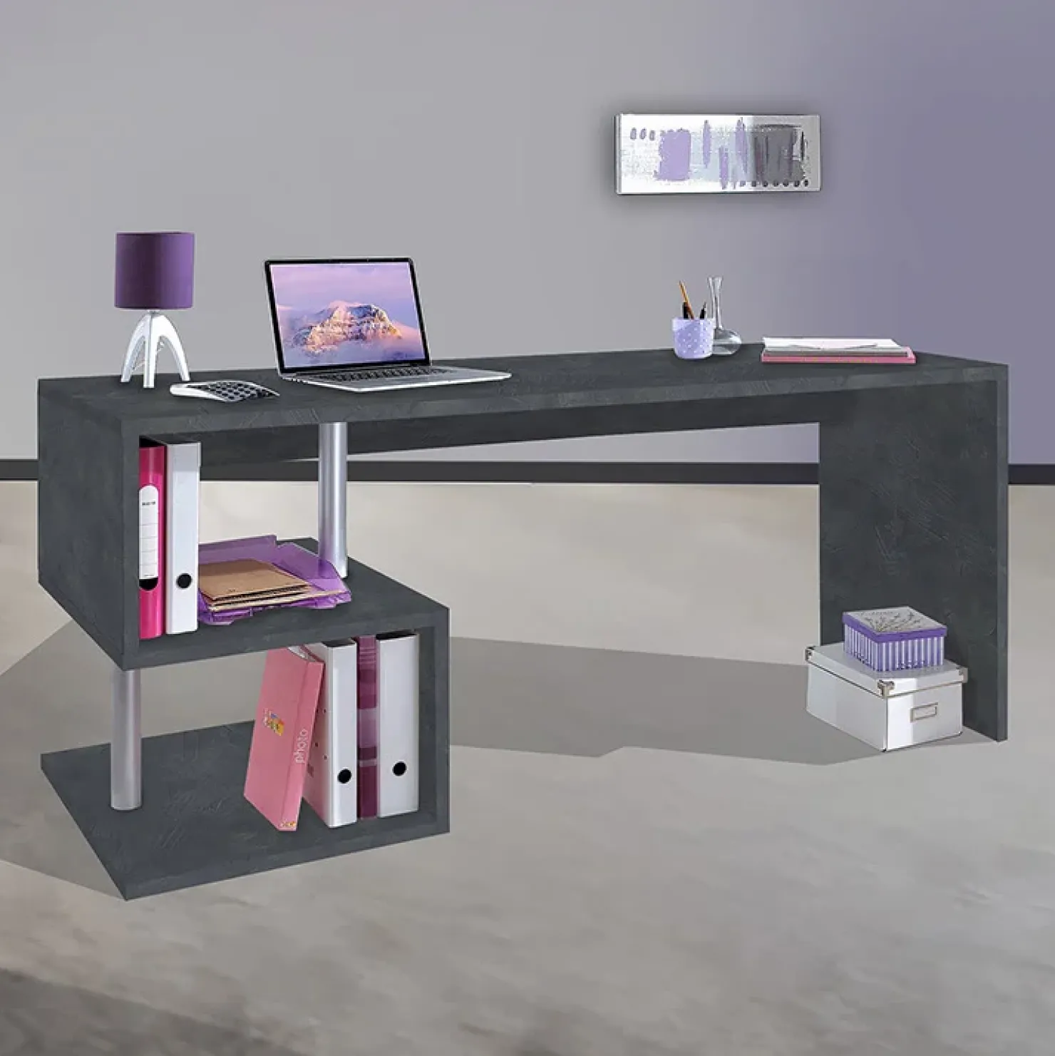 Garnero Arredamenti Scrivania ufficio 180x78cm ErgoDesk Antracite Online