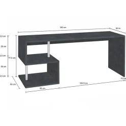 Garnero Arredamenti Scrivania ufficio 180x78cm ErgoDesk Antracite Online