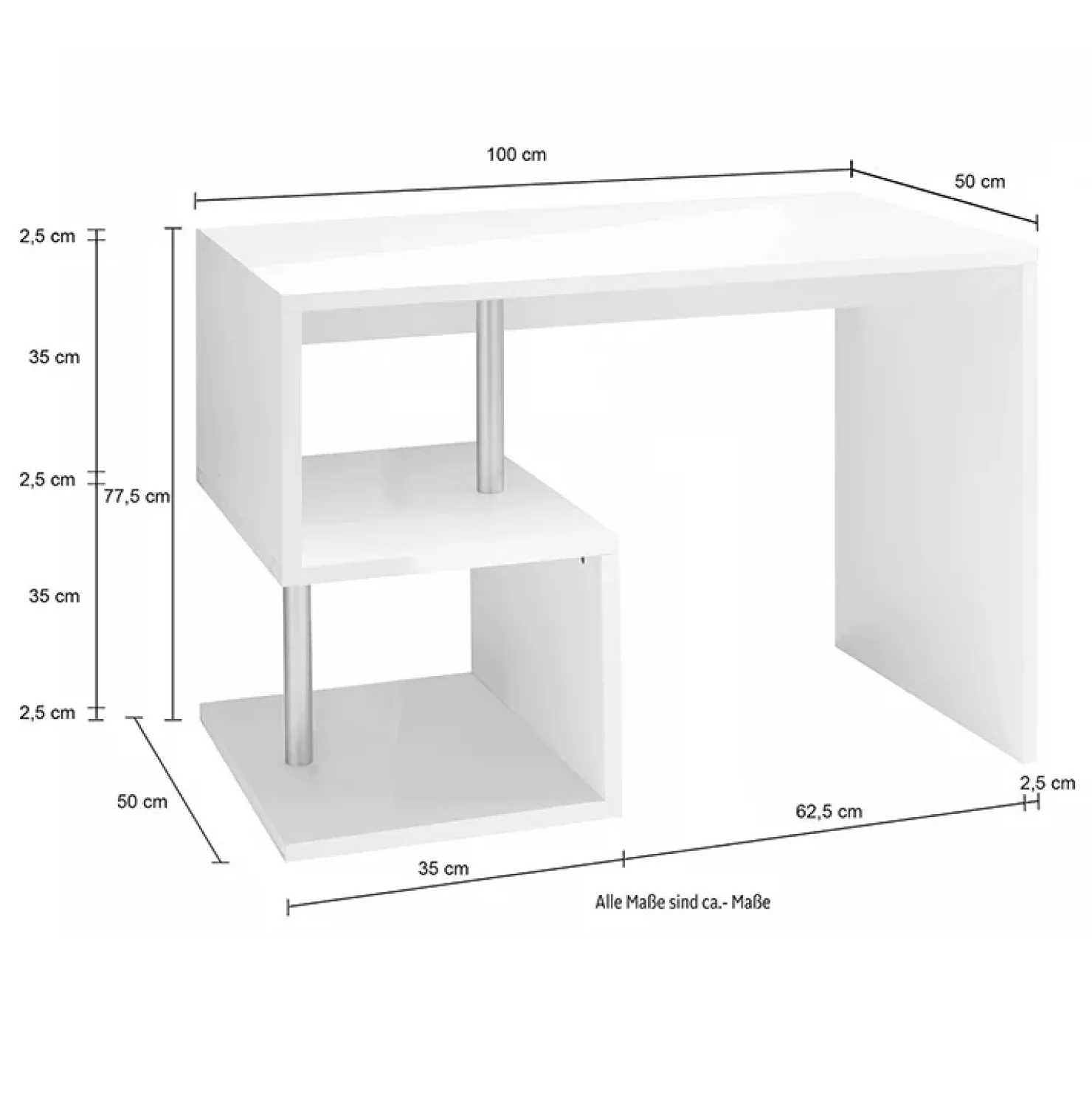 Garnero Arredamenti Scrivania ufficio 100x78cm ErgoDesk Bianco Lucido Best