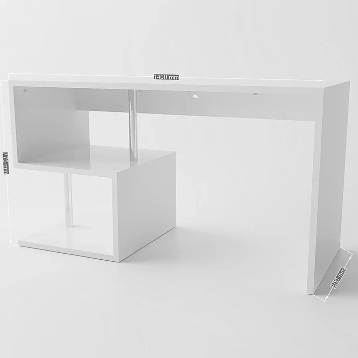 Garnero Arredamenti Scrivania ufficio 140x75cm ErgoDesk Bianco Lucido Discount