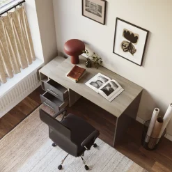 Garnero Arredamenti Scrivania ufficio 148x60cm con cassettiera rovere antracite lucido Time Y Online