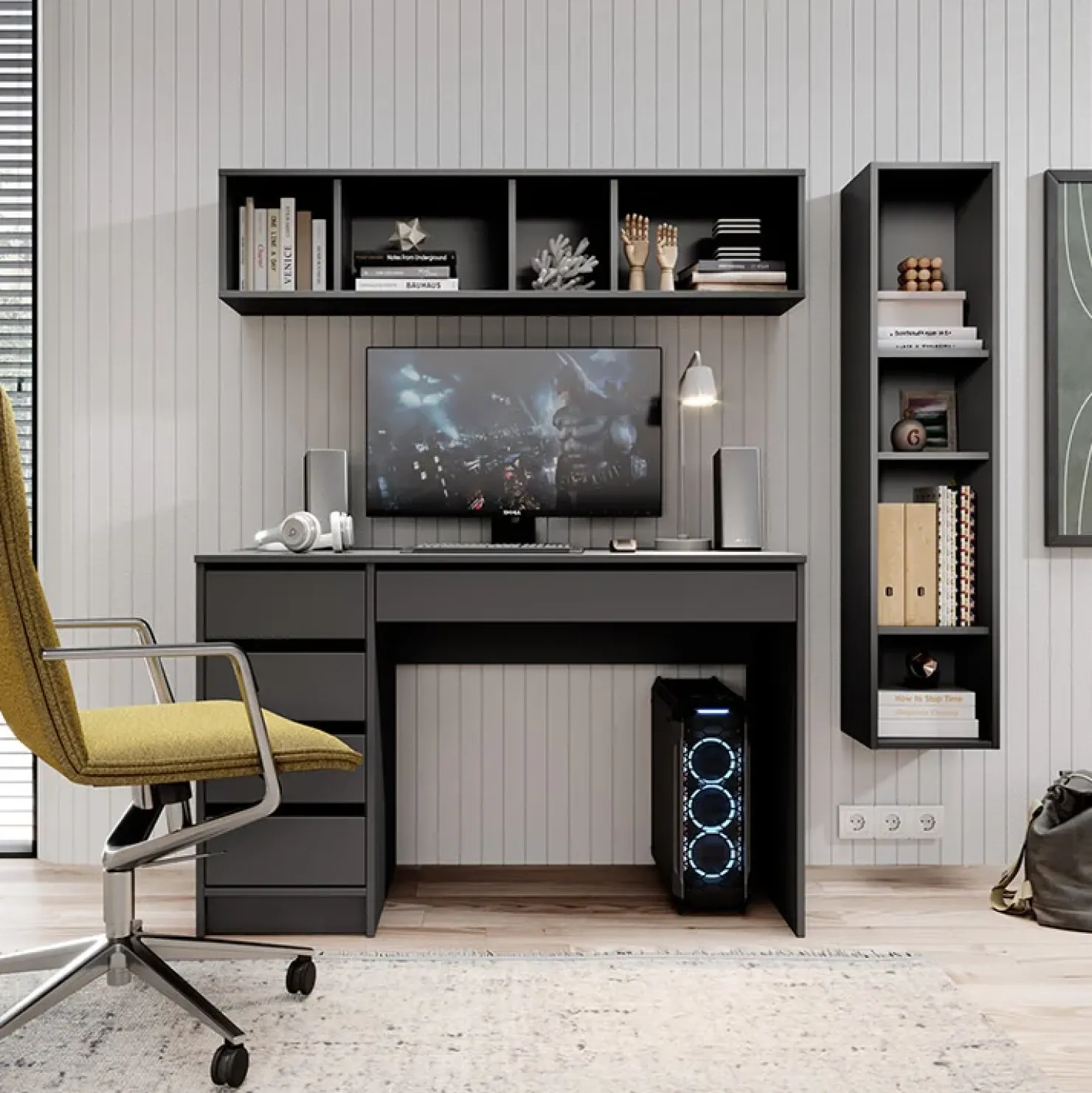 Garnero Arredamenti Scrivania ufficio 120x75cm con cassetti grigia Lorella Discount