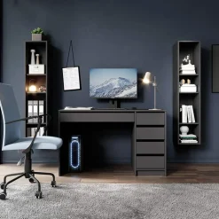 Garnero Arredamenti Scrivania ufficio 120x75cm con cassetti grigia Lorella Discount