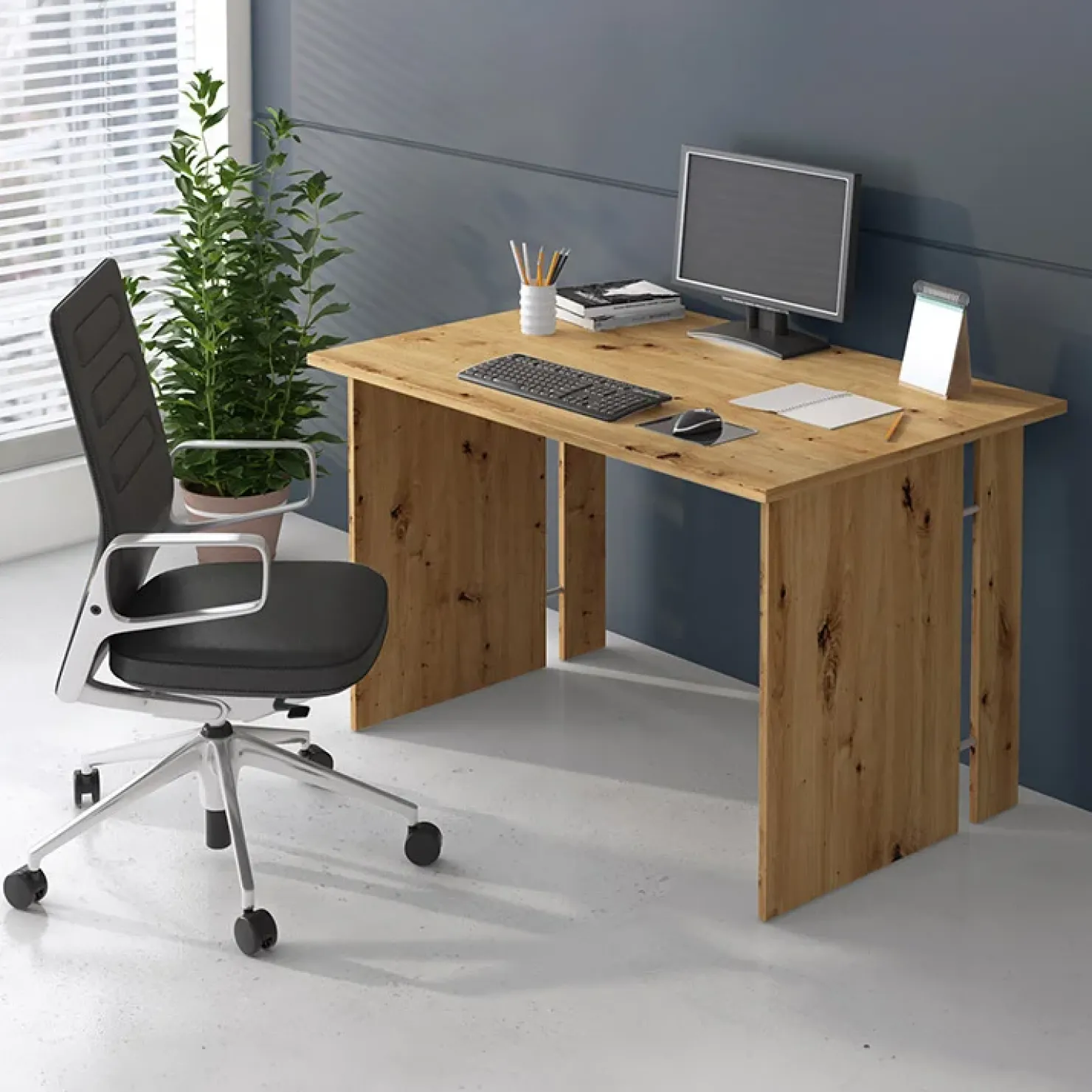 Garnero Arredamenti Scrivania ufficio 120x75cm moderna rovere Woody Rovere Rustico Discount