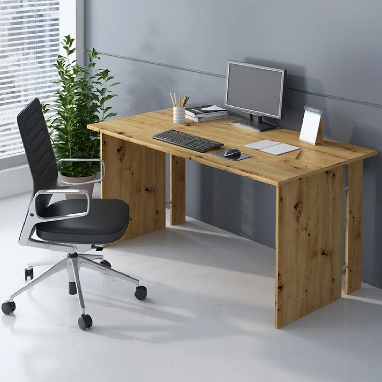 Garnero Arredamenti Scrivania ufficio 150x75cm moderna rovere Woody Rovere Rustico Outlet