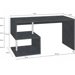 Garnero Arredamenti Scrivania ufficio 140x75cm ErgoDesk Nero Opaco Hot
