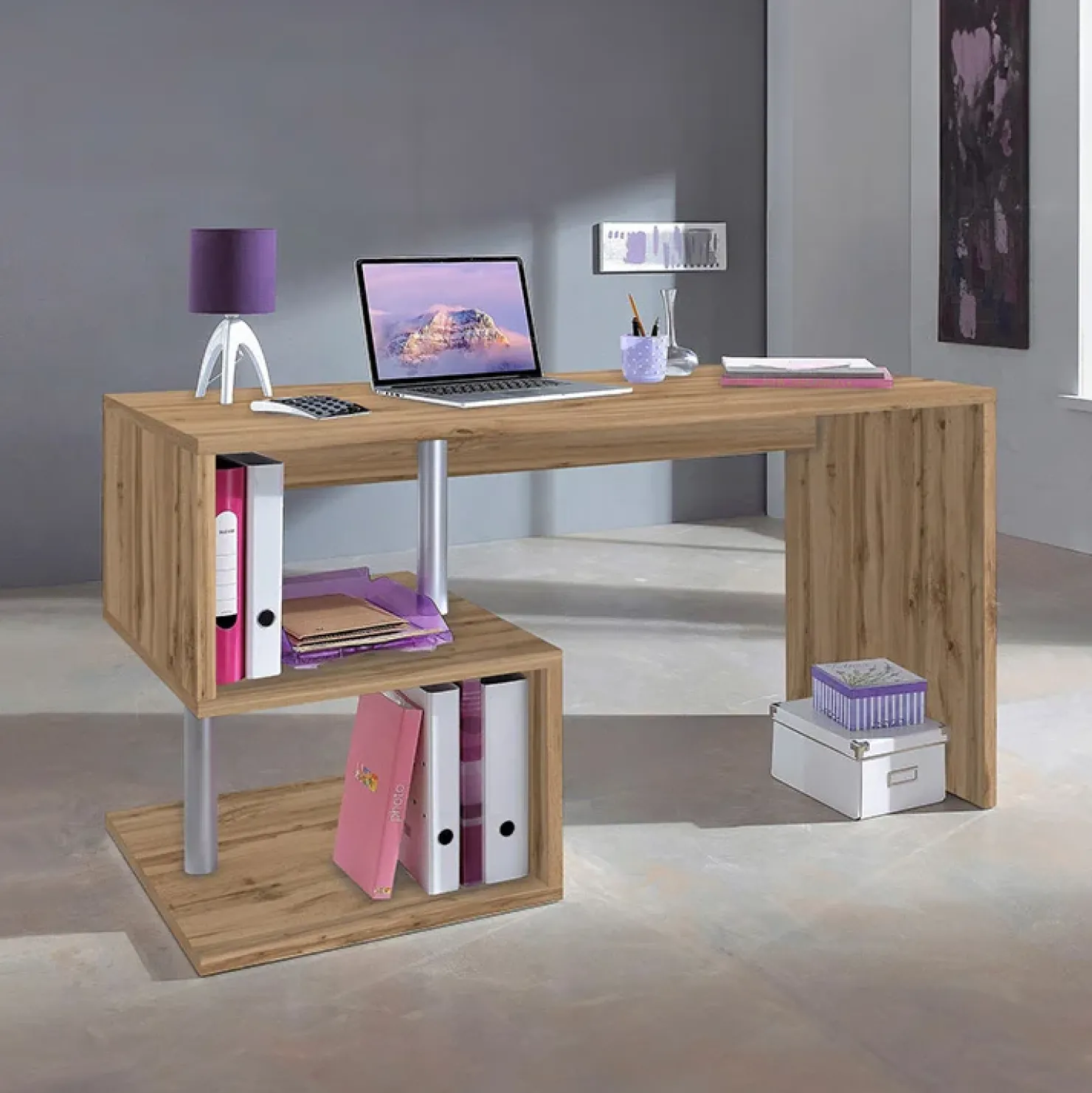 Garnero Arredamenti Scrivania ufficio 140x75cm ErgoDesk Rovere Outlet