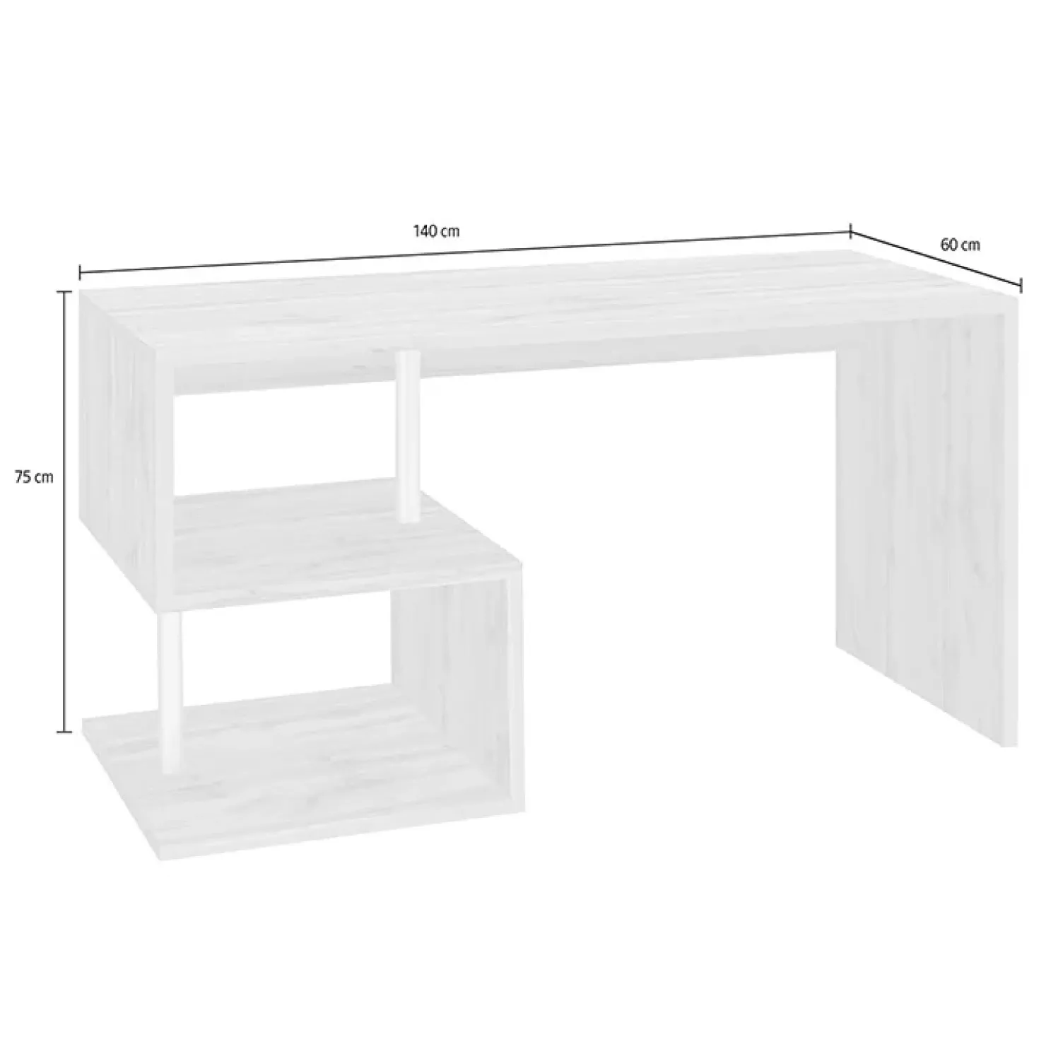 Garnero Arredamenti Scrivania ufficio 140x75cm ErgoDesk Rovere Outlet