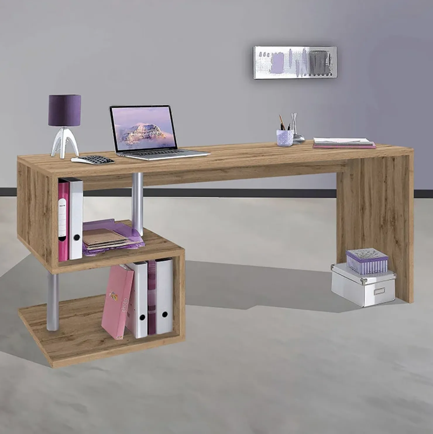 Garnero Arredamenti Scrivania ufficio 180x78cm ErgoDesk Rovere Discount