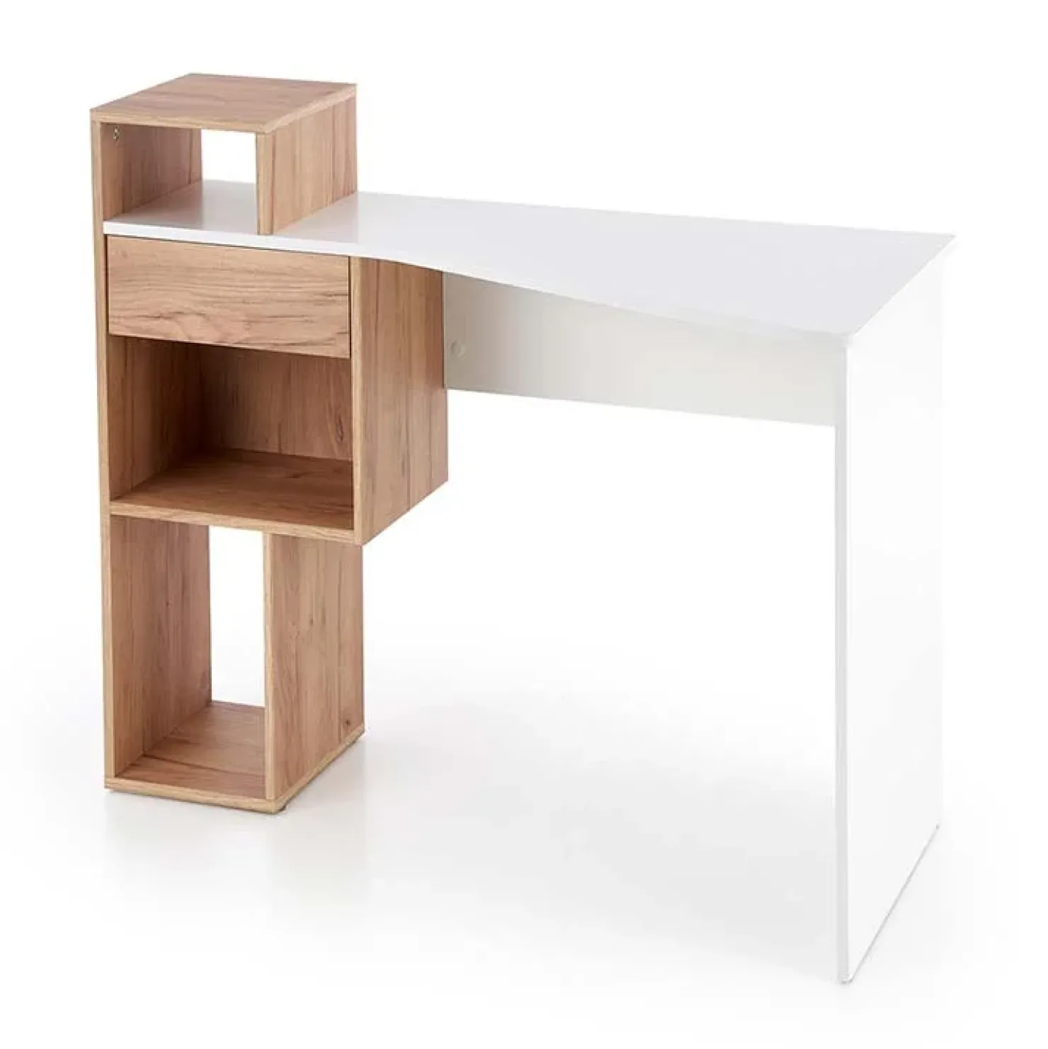 Garnero Arredamenti Scrivania ufficio 127x57cm rovere bianco lucido Aymon Gihome® Online