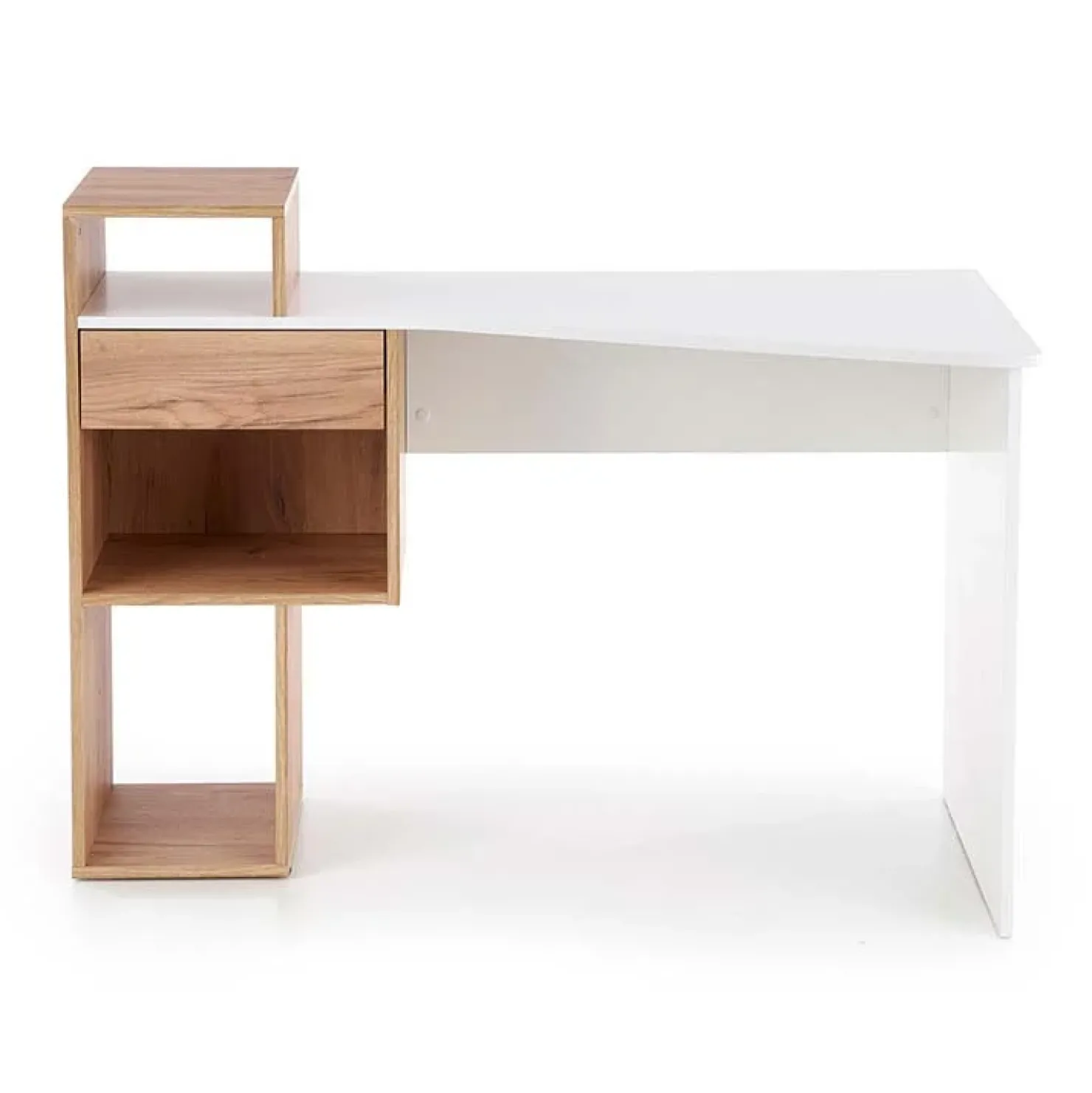 Garnero Arredamenti Scrivania ufficio 127x57cm rovere bianco lucido Aymon Gihome® Online