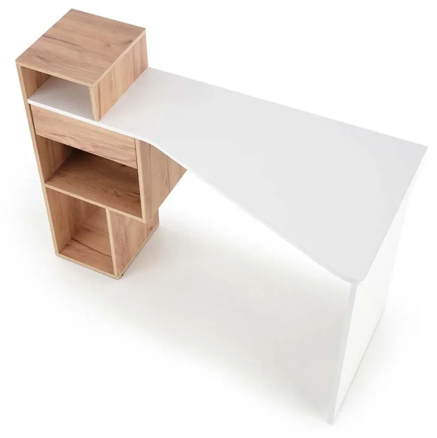 Garnero Arredamenti Scrivania ufficio 127x57cm rovere bianco lucido Aymon Gihome® Online