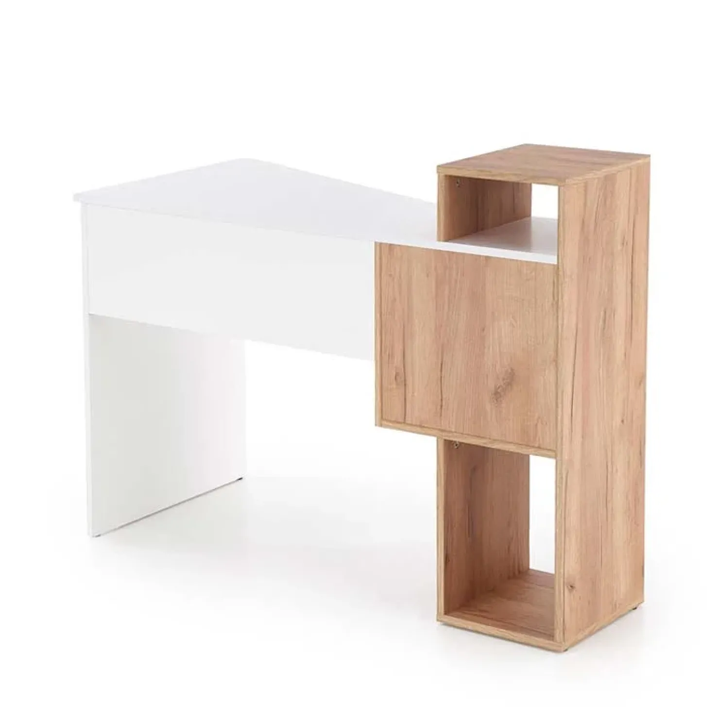 Garnero Arredamenti Scrivania ufficio 127x57cm rovere bianco lucido Aymon Gihome® Online