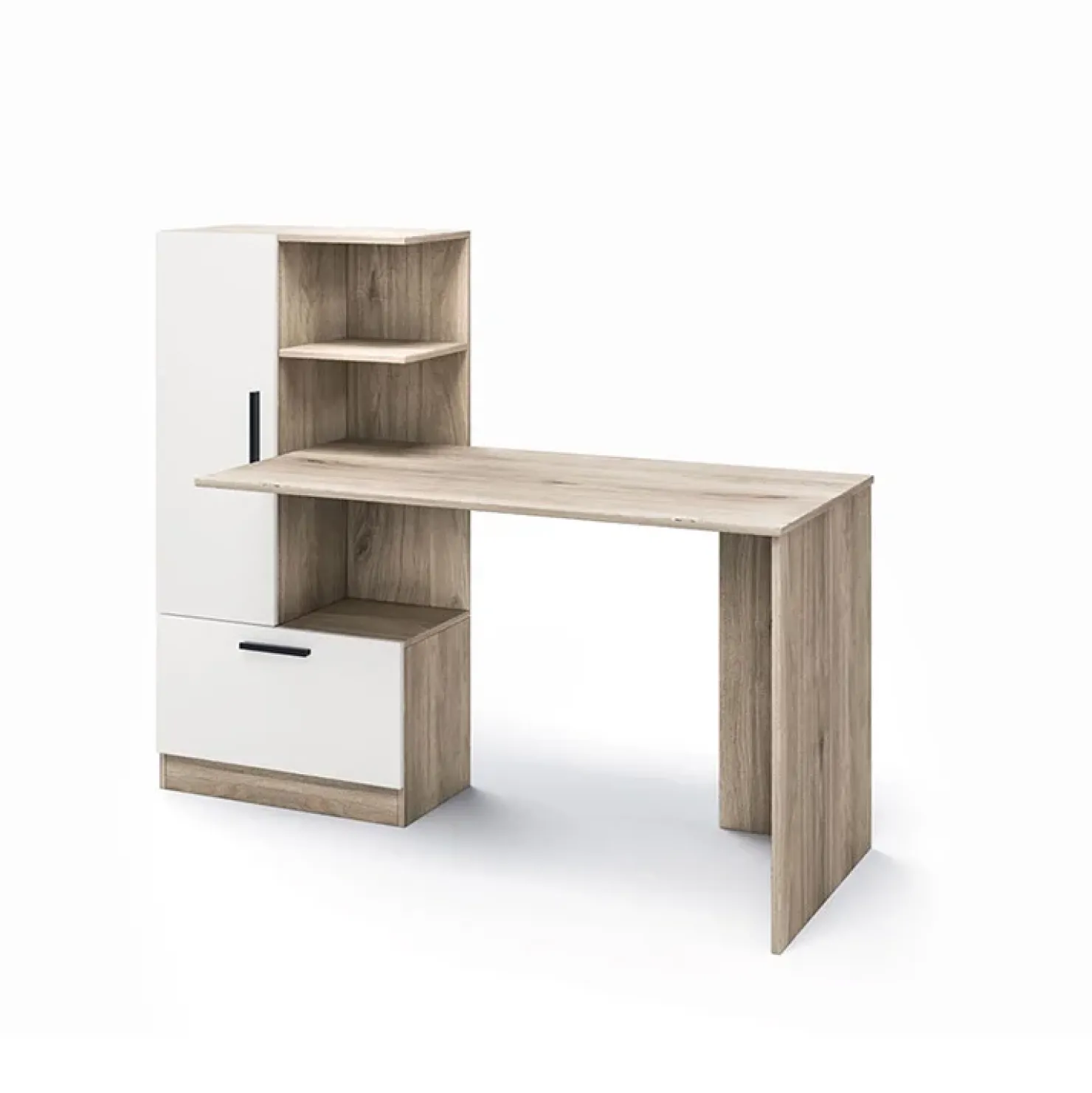 Garnero Arredamenti Scrivania ufficio 150x120cm rovere naturale bianco opaco Paulo Outlet