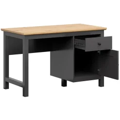 Garnero Arredamenti Scrivania 120x75cm 2 cassetti nero grafite rovere chiaro Holga Best