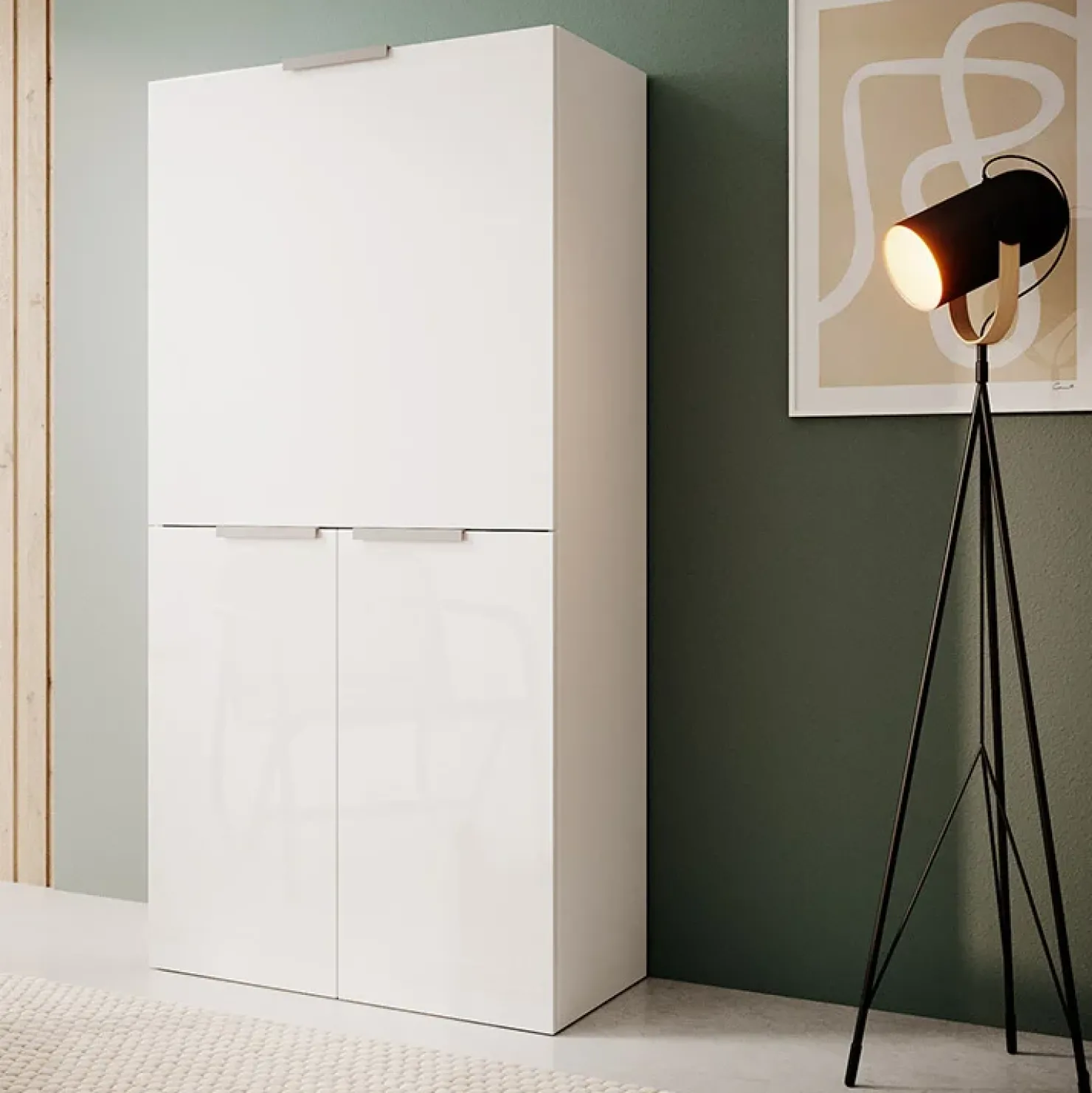 Garnero Arredamenti Scrivania 70x35cm a scomparsa salvaspazio bianco lucido Pinko New