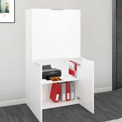 Garnero Arredamenti Scrivania 70x35cm a scomparsa salvaspazio bianco lucido Pinko New