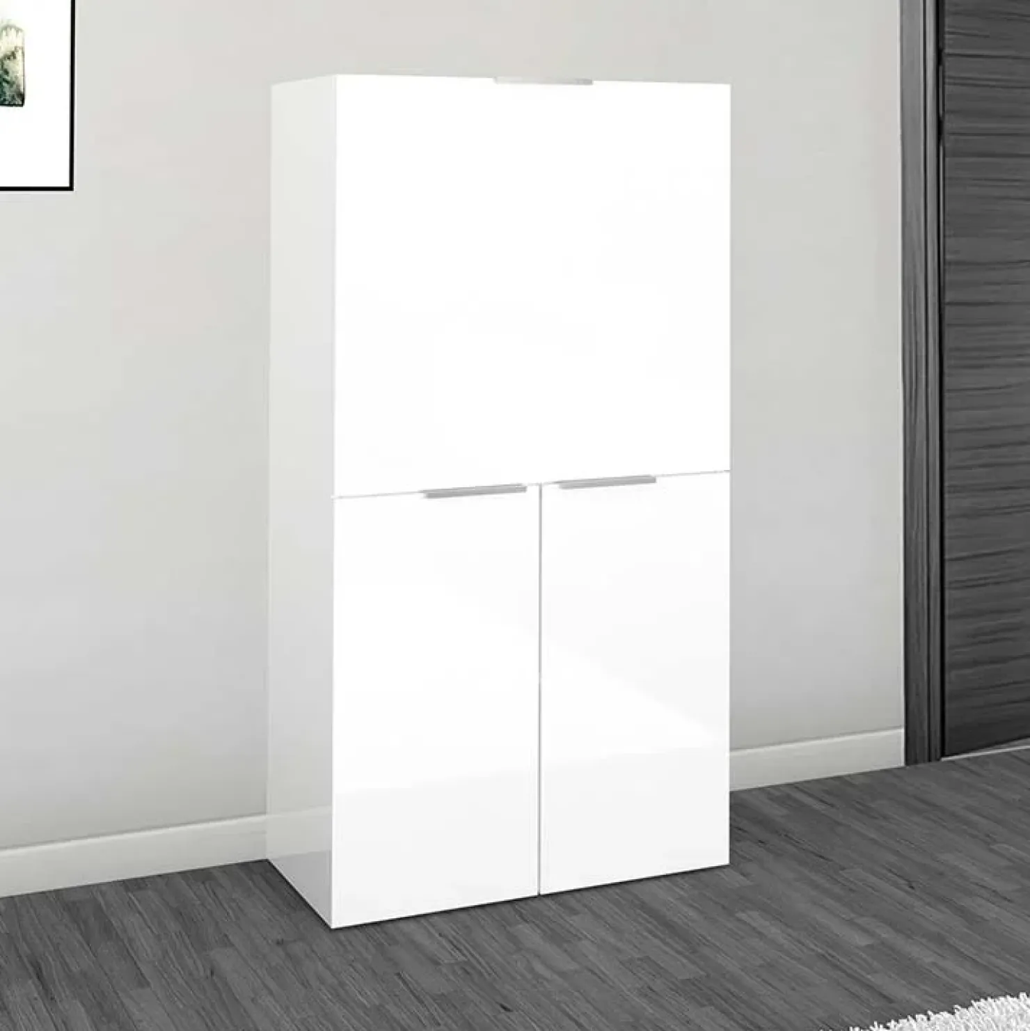 Garnero Arredamenti Scrivania 70x35cm a scomparsa salvaspazio bianco lucido Pinko New