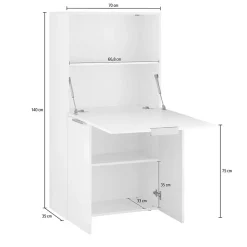Garnero Arredamenti Scrivania 70x35cm a scomparsa salvaspazio bianco lucido Pinko New